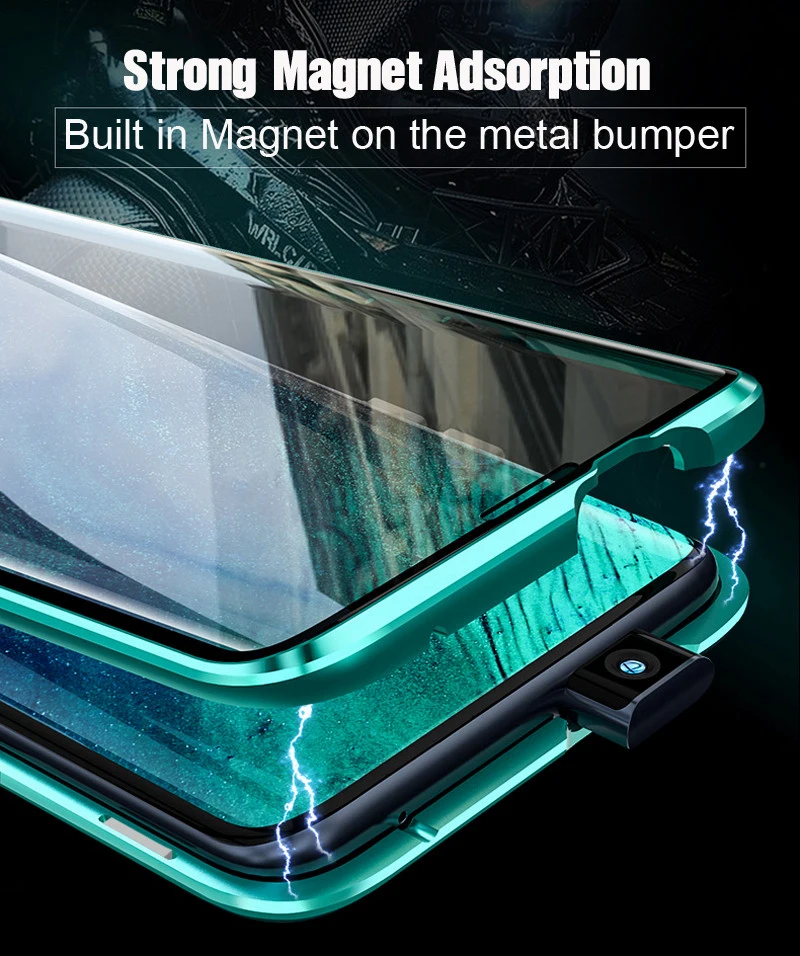 360 Полный Магнитный чехол для телефона для Oneplus 7 Pro алюминиевая металлическая рамка чехол бампер двухсторонний стеклянный чехол для Oneplus 7 Pro 1+ 7