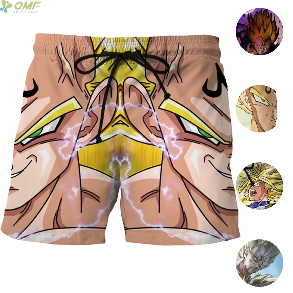 Majin Vegeta Super Saiyan Print Casual Shorts Fashion Mesh Short Pants Bermuda Dragon Ball Z
