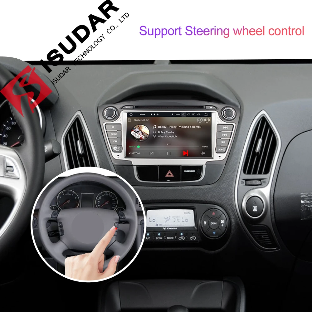  Isudar coche reproductor Multimedia GPS 2 Din Android 9 para Hyundai/IX35/TUCSON 2009-2015 Canbus A