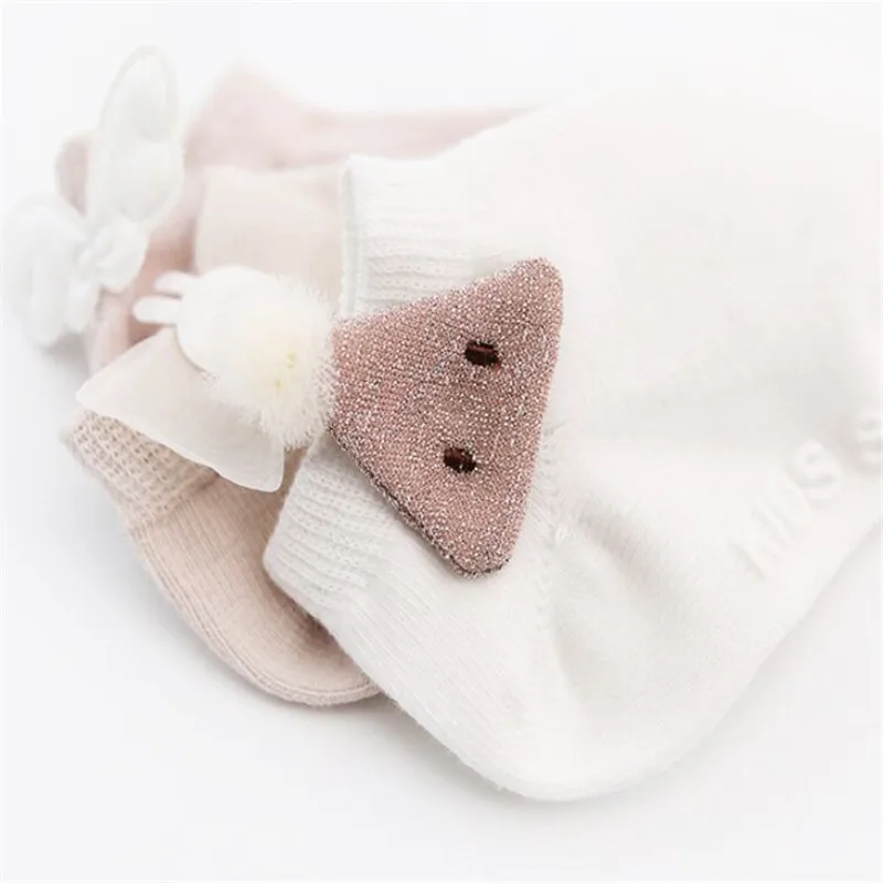 3Pairs/lot Newborn Baby Socks Cotton Anti Slip Baby Socks for Girls Infant Baby Ankle Socks Princess Style Spring Autumn