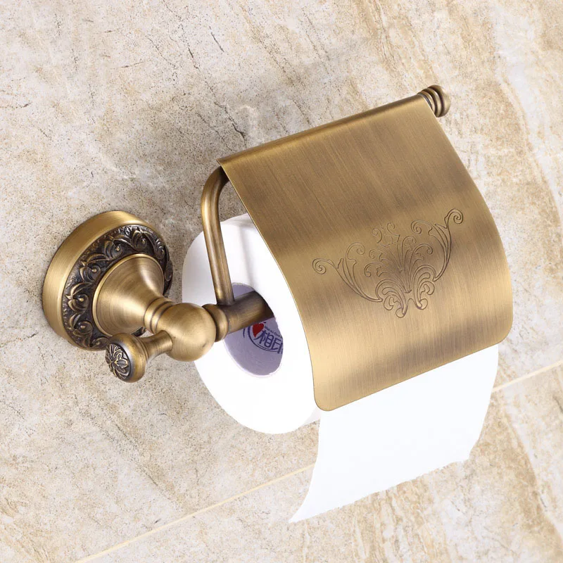 

New Antique Brass Toilet Paper Holder Roll Holder Tissue Holder Bathroom Accessories Products Paper Hanger ZD936