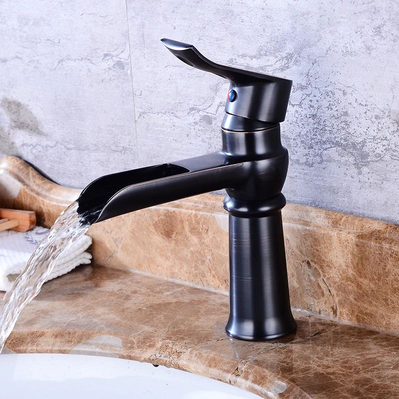 Fapully أسود حوض الحنفيات الشلال صنبور الحمام الغرور وحيد مقبض بالوعة الحمام الحنفية الحنفية torneira