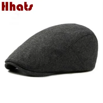 

which in shower women men thick warm woolen winter beret adjustable blank wool flat cap solid color plain peaked cap casquette