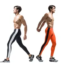 Длинные брюки сжатия Бег колготки Для мужчин Эластичные леггинсы для Для мужчин быстросохнущая Фитнес Бег плотные леггинсы лоскутное Training