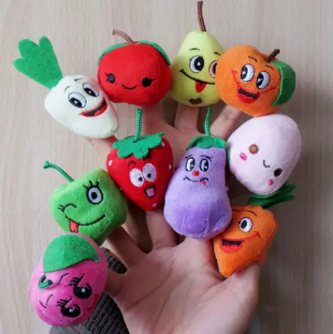 

Fruit Veggie Finger Puppets Set Educational Toys Stuffed Toys 10 Different Fruits and Greenstuff Free Shipping Retail