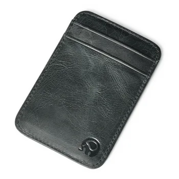 

by dhl or ems 500pcs Retro Vintage Thin Slim Credit Card Holder PU Leather Mini Wallet ID Case Men Women Business Card Holder