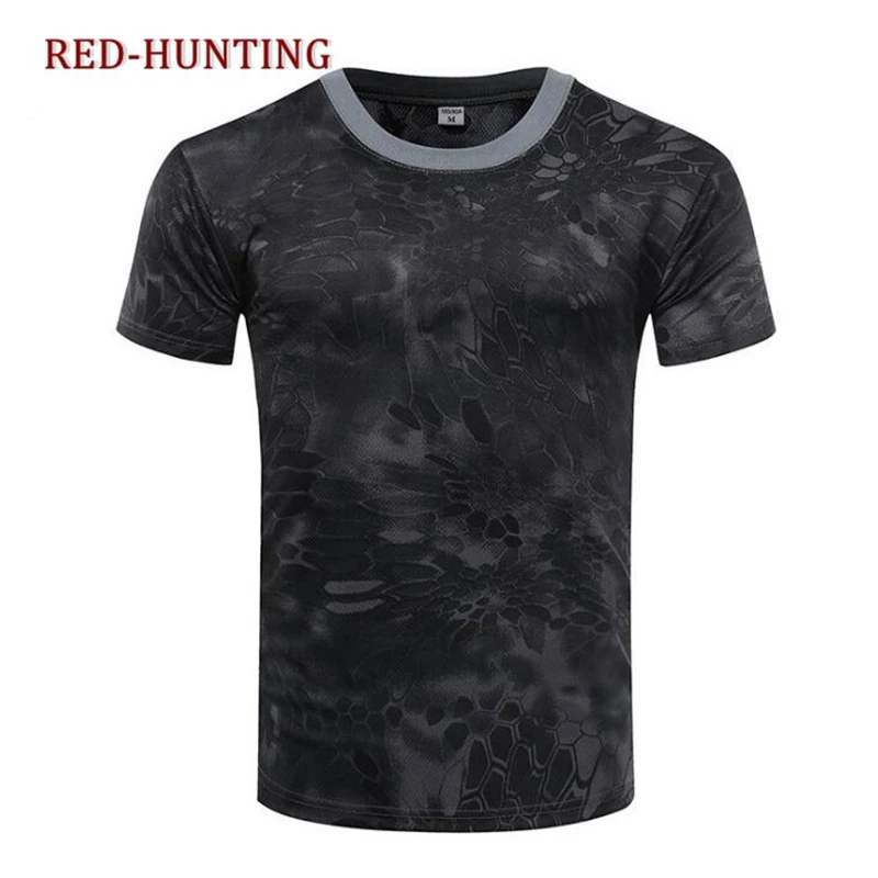 

MENS MILITARY TACTICAL CAMOUFLAGE CAMO T SHIRT ARMY COMBAT NEW COTTON HUNTING