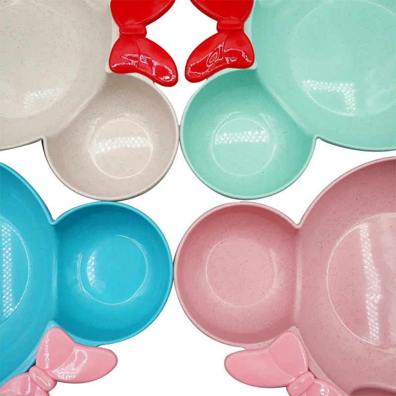 1Pc Baby Tableware Cartoon Kids Divided Bowl Wheat Straw Children Plates Baby Feeding Dinnerware Eating Food Dishes with bow 1Pc Baby Tableware Cartoon Kids Divided Bowl Wheat Straw Children Plates Baby Feeding Dinnerware Eating Food Dishes with bow