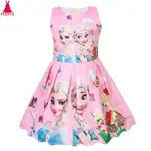 Лидер продаж года; летнее платье для маленьких девочек Детские платья принцессы с изображением Анны и Эльзы карнавальный костюм вечерние Детские платья для девочек; vestido; От 3 до 8 лет