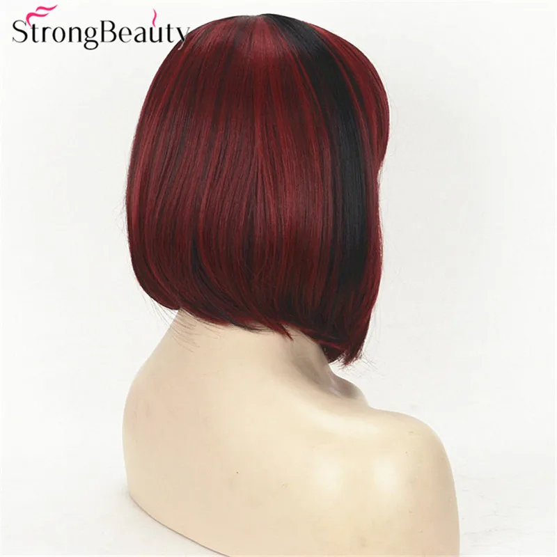 TY 1787 1B-130M Short bob style women's red and black wig (4)