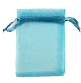 100 шт./лот, разные цвета, 5x7 см(2x3 дюйма), упаковка для ювелирных изделий, сумки из органзы, сумки для конфет на свадьбу, день рождения, подарочные сумки и сумки - Цвет: Небесно-голубой