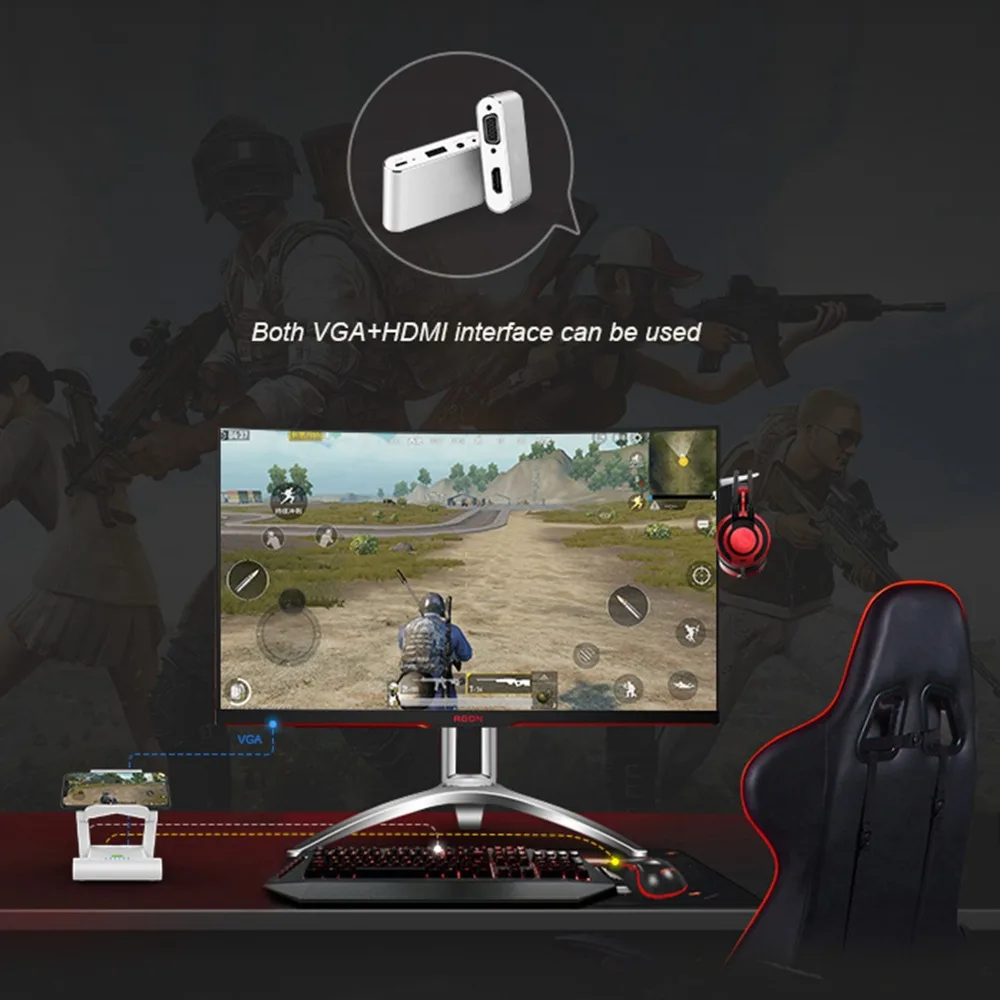  Bluetooth BattleDock Gamepad Keyboard Mouse Converter Adapte Station for Android/phone  PUBG Mobile
