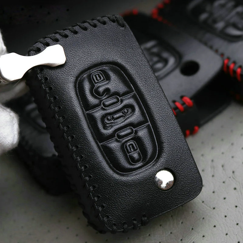 KUKAKEY чехол для автомобильного ключа из натуральной кожи Citroen C2 C3 C4 Picasso Xsara C5 C6 C8 с