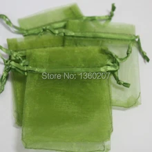 100 шт/партия авокадо зеленый цвет органзы сумки 10x15 свадебный подарок сумка Ювелирные изделия сумки