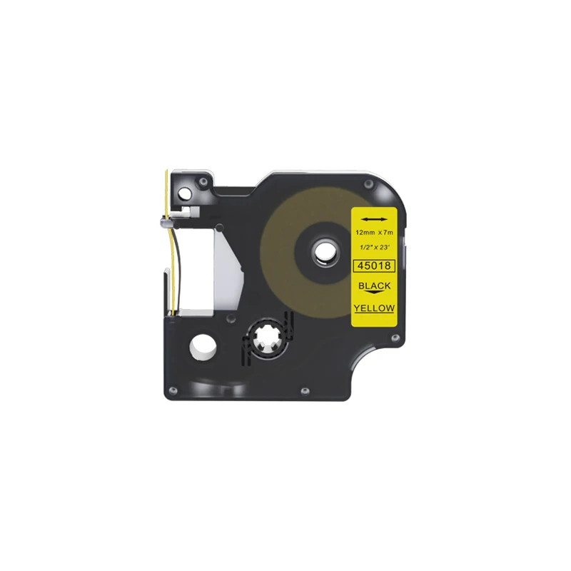 1PCS for DYMO D1 45013 d145013 Label Tape Black on White 12mm*7M compatible for DYMO LteraTag Label Printer - Цвет: Black-Yellow