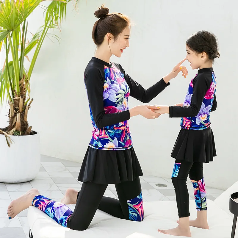 

Rash Guard Swimwear For Women Bikinis Rashguard Girl Swimsuit Surfing Plus Size Swimwears Long Sleeve Fused Swim Skirt Pants