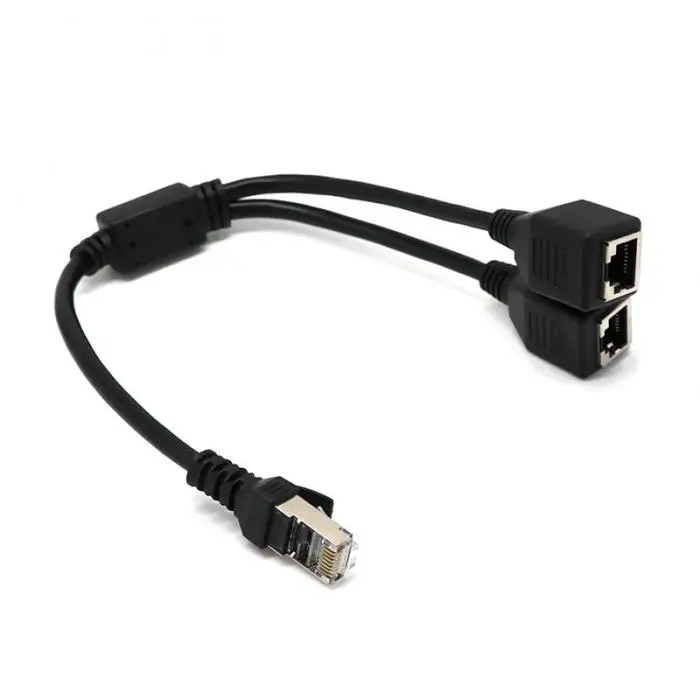 RJ45 Ethernet Y Splitter Кабель-адаптер 1 до 2 Порты и разъёмы адаптер Шнур для CAT 5/CAT 6 LAN Ethernet JLRL88