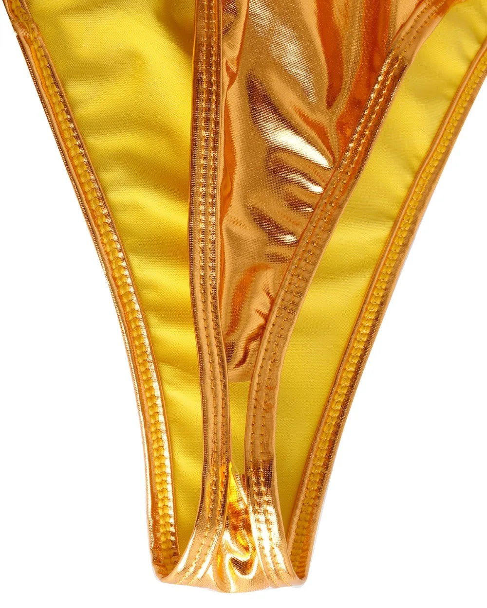 iEFiEL Womens Femme Sleeveless High Cut Sexy Bodycon Patent Leather Thong Gymnastics Leotard Night Clubwear Bodysuit Costumes pink bodysuit