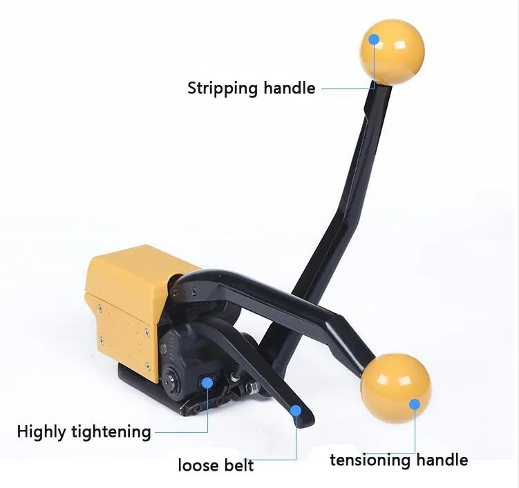 Обвязочная машина пресс-подборщик упаковщик для 13-19 мм стальной ремешок A333 Max 8500N ручной Бессальниковый стальной инструмент для зачистки 4,5