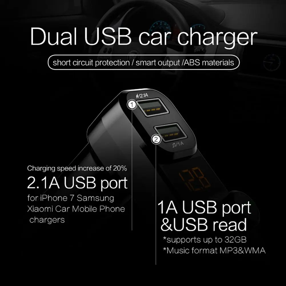 BT53 Автомобильный MP3 плеер с функцией громкой связи портативный Bluetooth