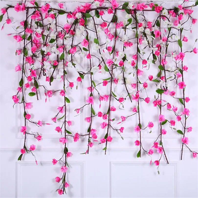2pcs Artificial Magnolia Blossom Vines Flower Wall Hanging Magnolia