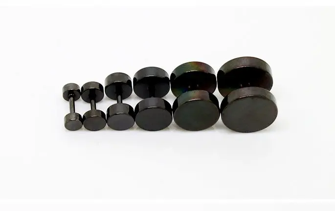 8mm 10pc Black Mens Stainless Steel Barbell Back Earrings Ear 8mm 10pc Black Mens Stainless Steel Barbell Back Earrings Ear Stud Fashion Free Shipping In From Jewelry Accessories On