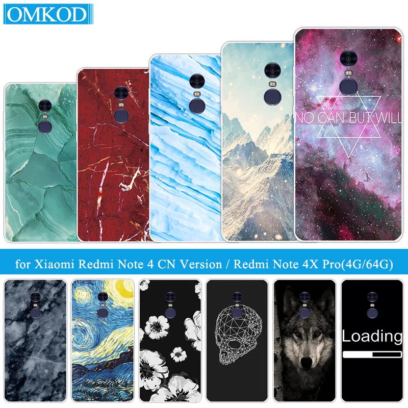 for Xiaomi Redmi Note 4 Case TPU Soft Silicone Mobile Phone Marble Back Cover 5.5 inch Protector Coque | Мобильные телефоны и