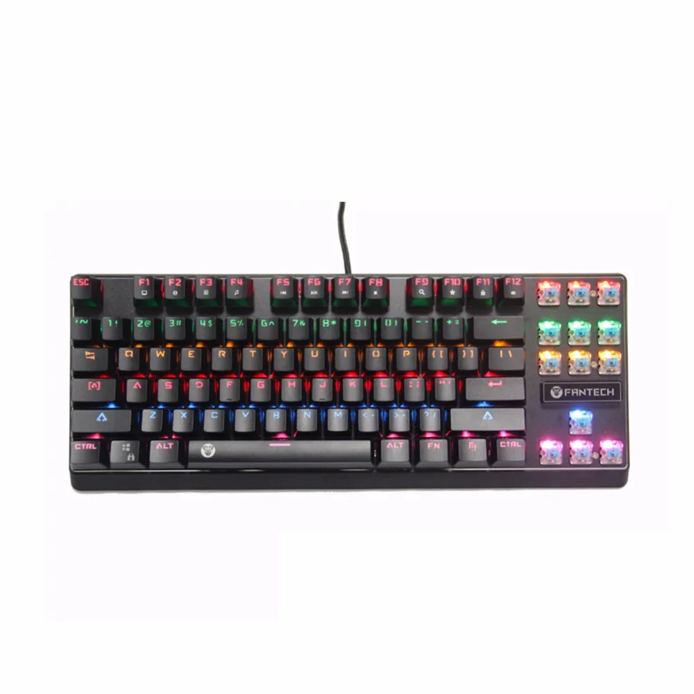 RGB Механическая игровая клавиатура синий переключатель Chroma Радуга подсветкой 87 ключи Gaming Keyboard anti-ореолы синий переключатель русский