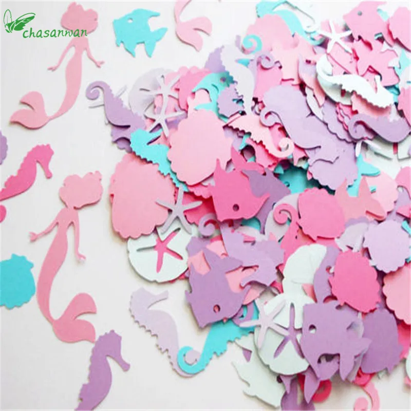 

100Pcs/1 Set Sea Theme Party Decoration Mermaid Colorful Party Supplies Confetti Party Decorations Baby Shower Happy Birthday.Q