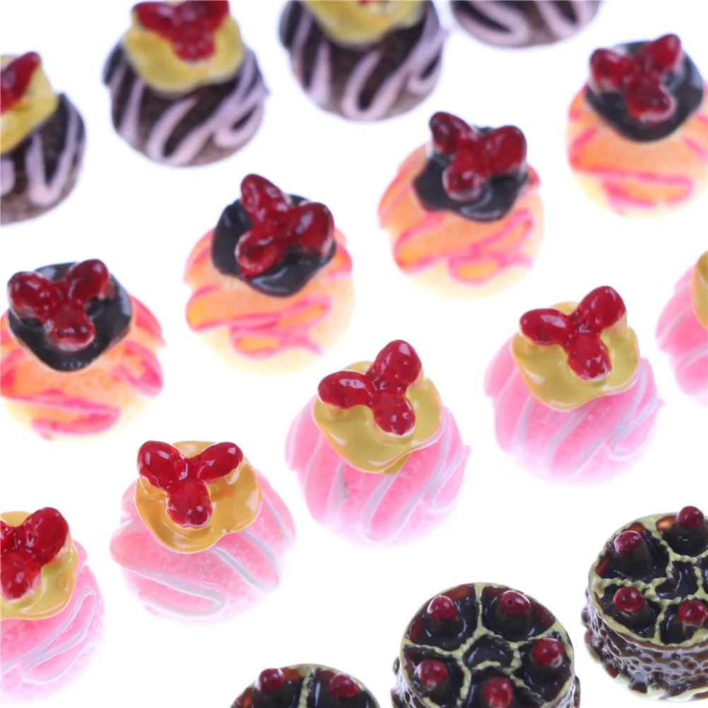 5 шт./лот Kawaii плоская задняя часть DIY миниатюрная искусственная еда 3D клубничный