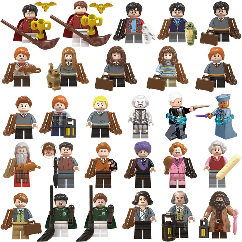 

28pcs LegoINGlys Harry Potter Ron Weasley Quirinus Quirrell Weasley Education Short Legs Building Blocks Children Toys Legoing