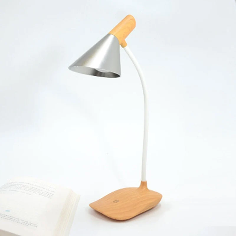 Nordic USB Charging Table Light Wood LED Table Lamp Creative Simple Adjustable Multi-angle Touch Switch Dimmer Reading Led Light (4)