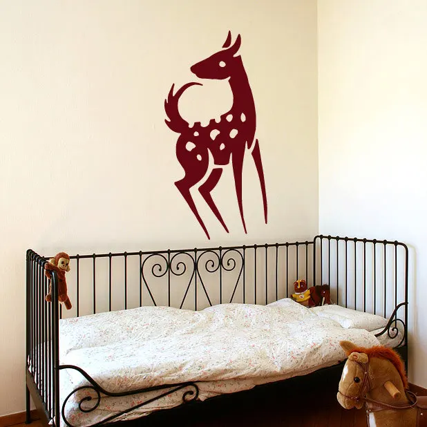 Best Lovely Animal Wall Decal Deer Home Stickers For Kids Rooms Nursery Removable Interior Art Wall Stickers Vinyl Cute Decor SYY496