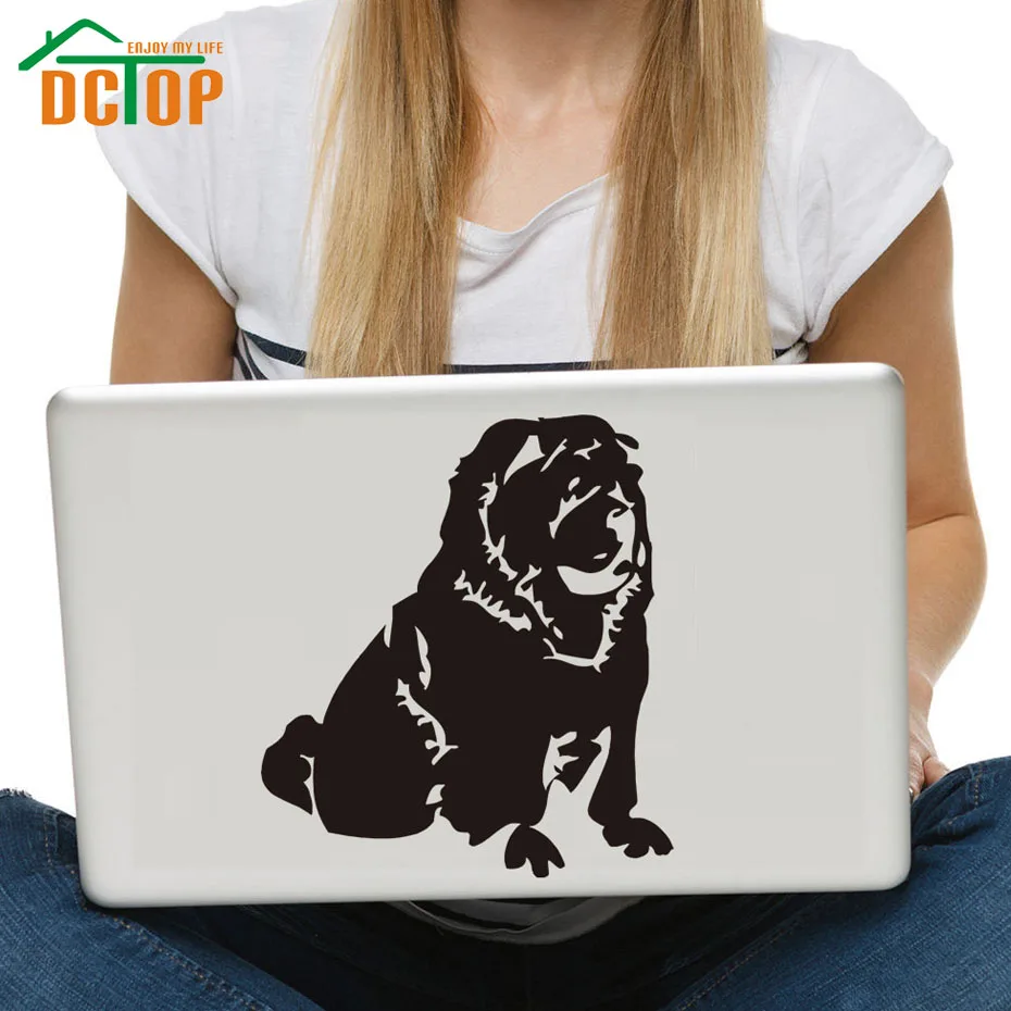 DCTOP Anjing Lucu Vinyl Art Stiker Laptop Tahan Air Stiker Dinding