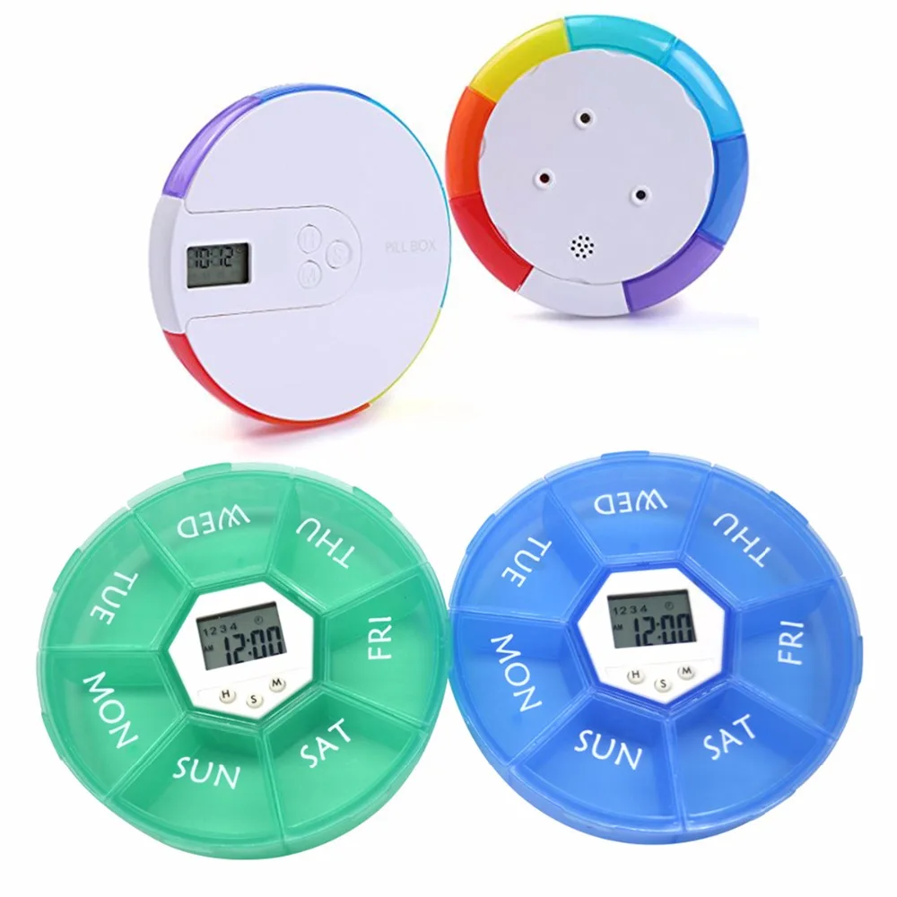

Portable Digital 7 days Weekly Pill Medicine Box Alarm Reminder Dispenser Capsule Holder Organizer Case Container Splitter Kit