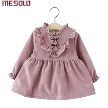 New 2017 cotton Kids clothes Girls long-sleeved Girls baby dress baby clothing dress vestidos