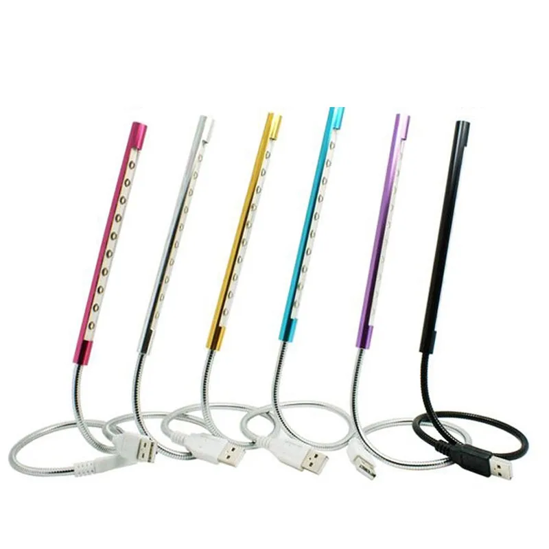 Mini USB LED Desk Light Flexible 10led Portable Torch Flashlight For PC