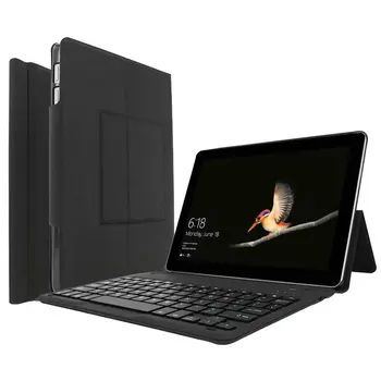 

10pcs/lot Ultra Thin Wireless Bluetooth Keyboard Leather Case with Stand For Microsoft Surface Go
