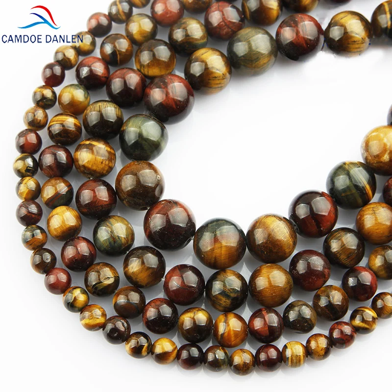 

High quality mixed Color Tiger eye Natural Stone Beads 6 8 10 12mm DIY Charms Bracelet Necklace Beads For Jewelry Making