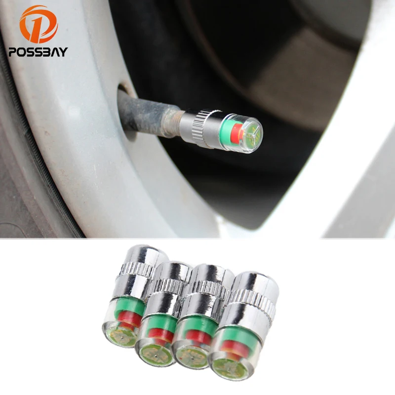 POSSBAY Car Tire Pressure Indicator Cap Auto Tire Pressure Monitor