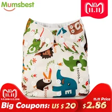 Mumsbest 2018 Washable Baby Cloth Diaper pocket Waterproof Cartoon Owl Baby Diapers Reusable Cloth Nappy