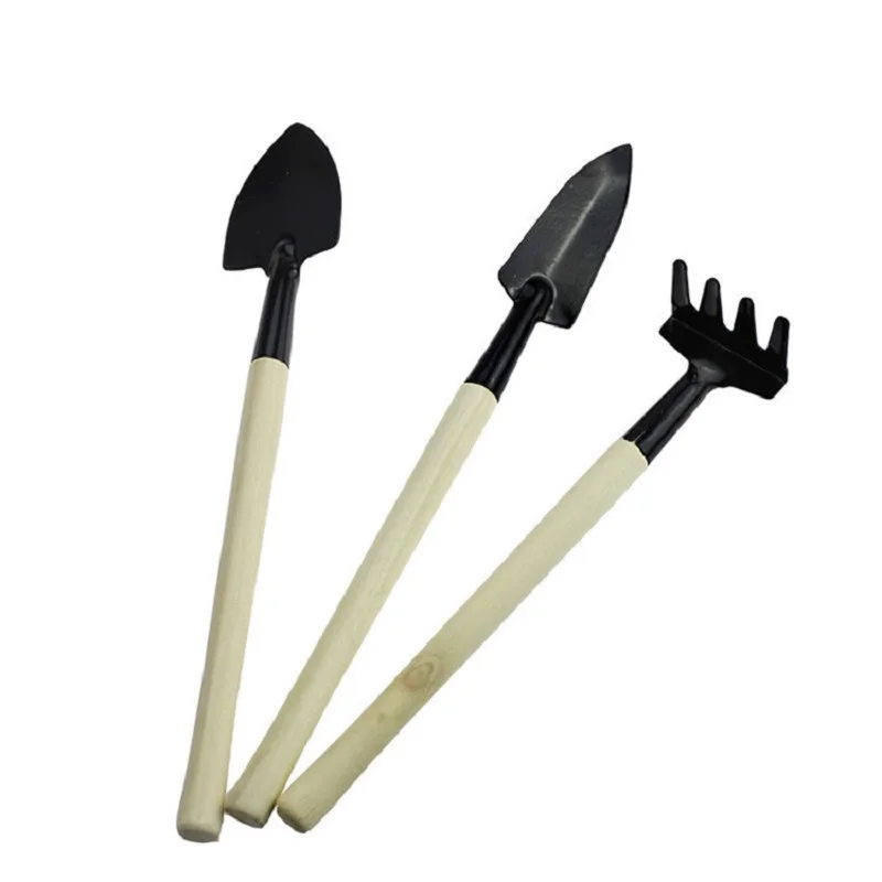 3 шт цветные мини садовые инструменты маленькая Лопата инструмент для горшечных цветов рассада декоративная посадка садовые аксессуары инструменты - Цвет: Wood Color