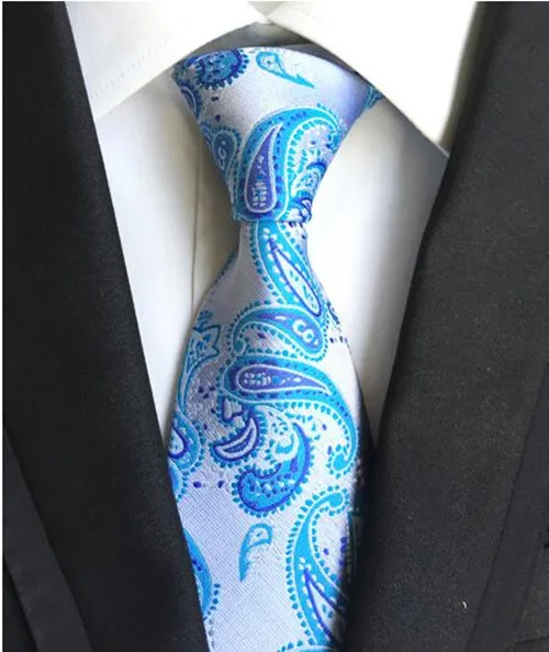 8 см галстуки в клетку Пейсли для мужчин Классические деловые Цветочные жаккардовый шелк роскошный свадебный галстук для жениха зажим для галстука - Цвет: Y82