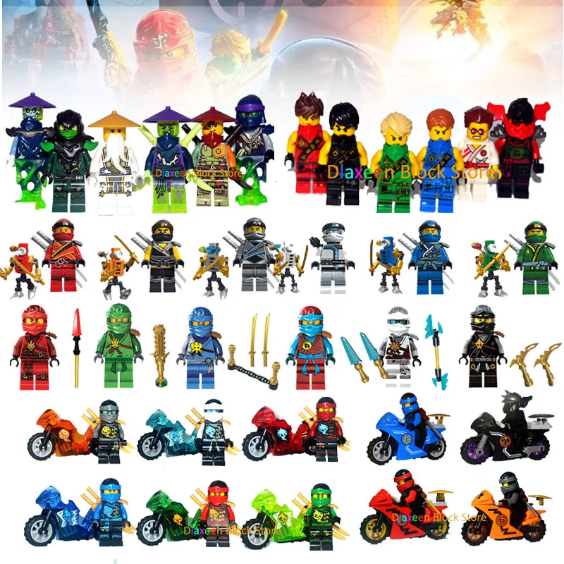 

2018 Ninja Motorcycle Blocks Jay Lloyd Skylor Zane Pythor Chen Building Blocks Toys Compatible With legoINGly Ninjagoed figures