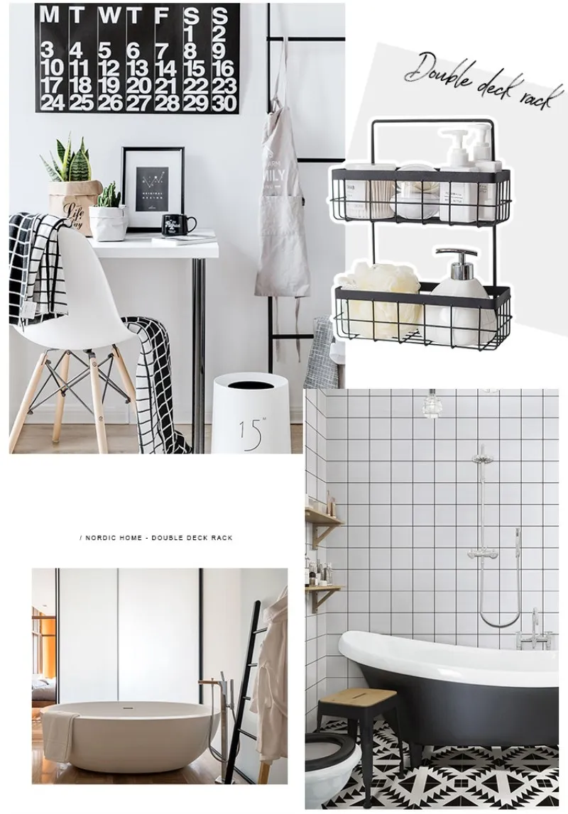 Кованая корзина для хранения в скандинавском стиле, настенная вешалка для кухни, ванной комнаты, корзина для хранения, подвесная корзина для общежития