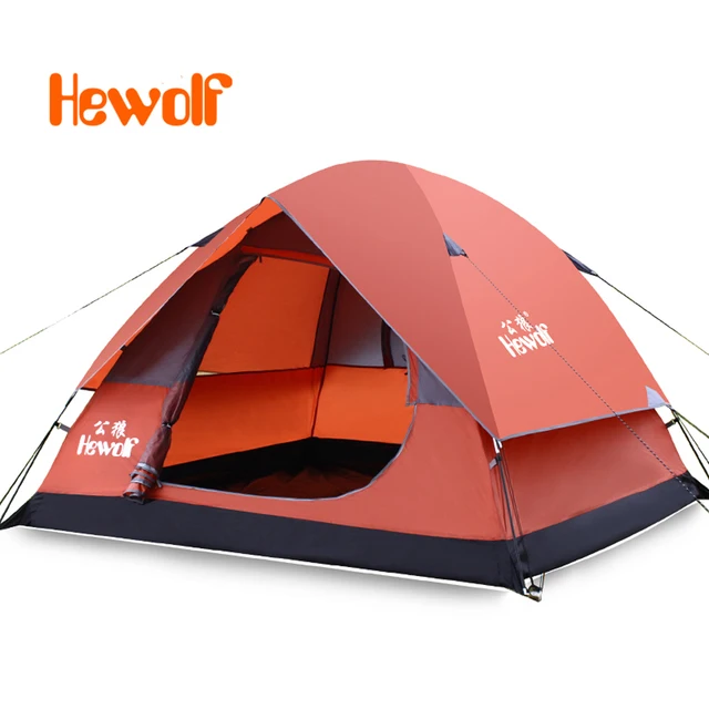Cheap Outdoor Camping Tent Waterproof Portable Double Layer Waterproof Camping Tent 3-4Persons Fishing Camping Tent