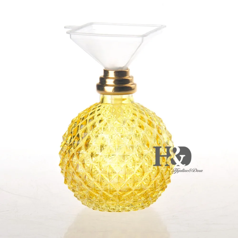 Пустой Желтый Многоразового флакон для духов с Золотой капсула бесплатная
