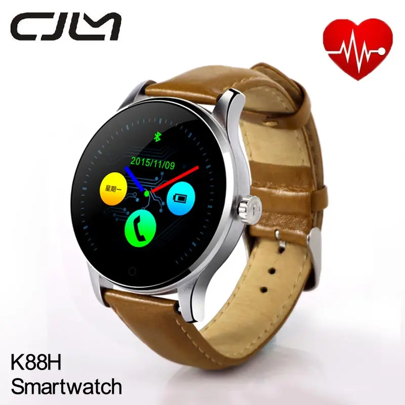Смарт часы k88h SmartWatch сердечного ритма Мониторы круглый Montre разъем Bluetooth