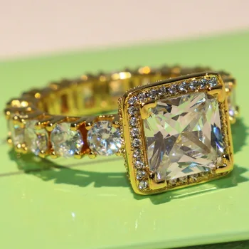 

Victoria Drop Shipping Big Promotion Luxury Jewelry 925 Sterling Silver&Gold Filled Princess 5A Cubic Zirconia CZ Ring for Women