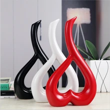 Керамический Современный домашний декор Модный цветочный органный мастер спальня керамические цветы в форме сердца Ваза свадебный подарок украшение